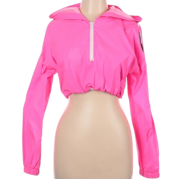 Nova Sport neon pink waterproof cropped track jacket size Large - Picture 1 of 13